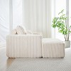 49”W Corduroy Sponge Sofa Lounge Chair Sleeper Chair with Removable footrest and Pillow, No Assembly Required-ModernLuxe - 4 of 4