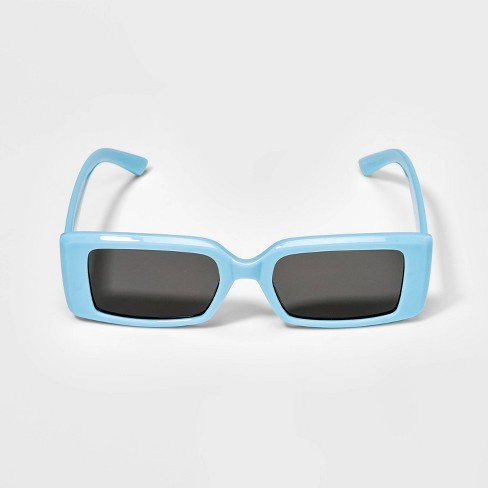 Women's Narrow Plastic Rectangle Sunglasses - A New Day™ Beige