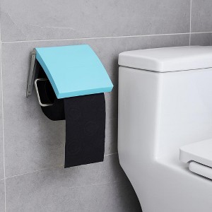 Evideco French Home Goods Sleek Wall-Mounted Toilet Paper Holder with Cover - Stylish Bathroom Tissue Dispenser - 1 of 4
