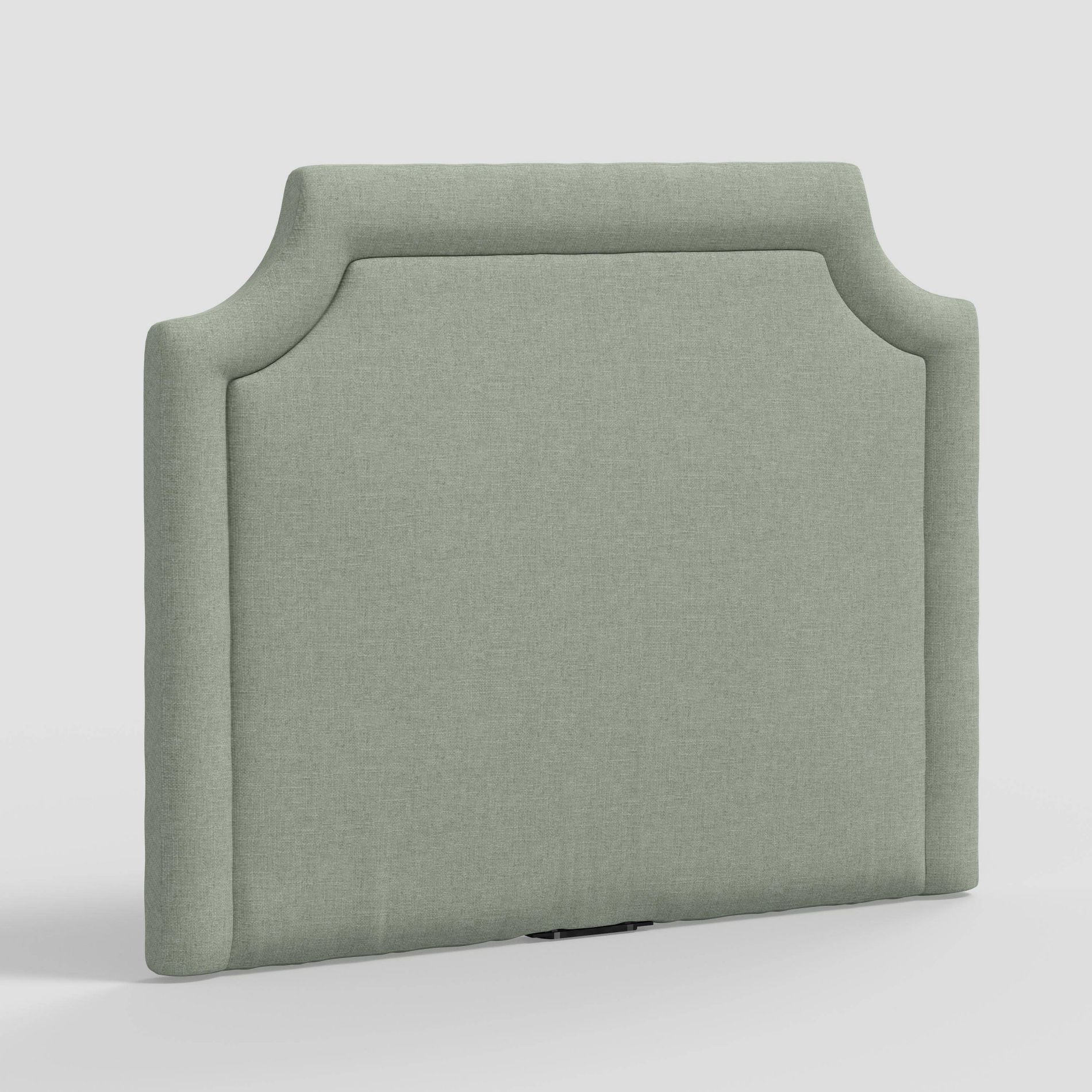Twin Charlie Notched Border Stick-on-the-Wall Dorm Headboard USB Textured Linen Seafoam - Threshold™