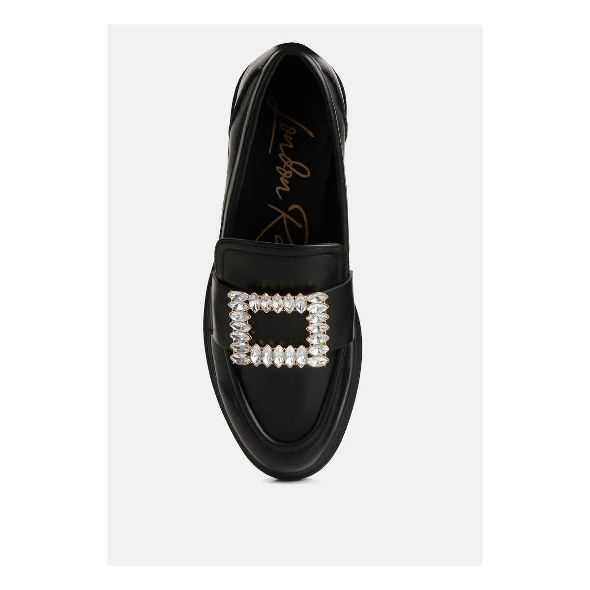 Женские туфли London Rag Womens Bossi Faux Leather Loafers With Buckle Embellishment 6 — фото 4