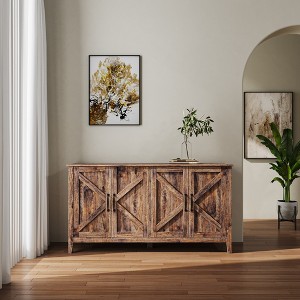 VYNXARIA 4-Door Freestanding Sideboard with Open Shelves for Versatile Storage - 1 of 4