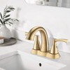 ALEXOUN  2 Handle 4 Inch Centerset Bathroom Sink Faucet with Pop-Up Drain, Brushed Gold - 4 of 4
