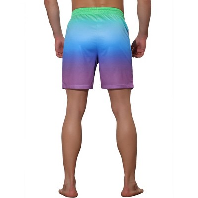 Lars Amadeus Men's Contrast Color Summer Beach Colorful Swimwear Shorts 2 Packs Green Blue/Pink Yellow 28 — фото 3