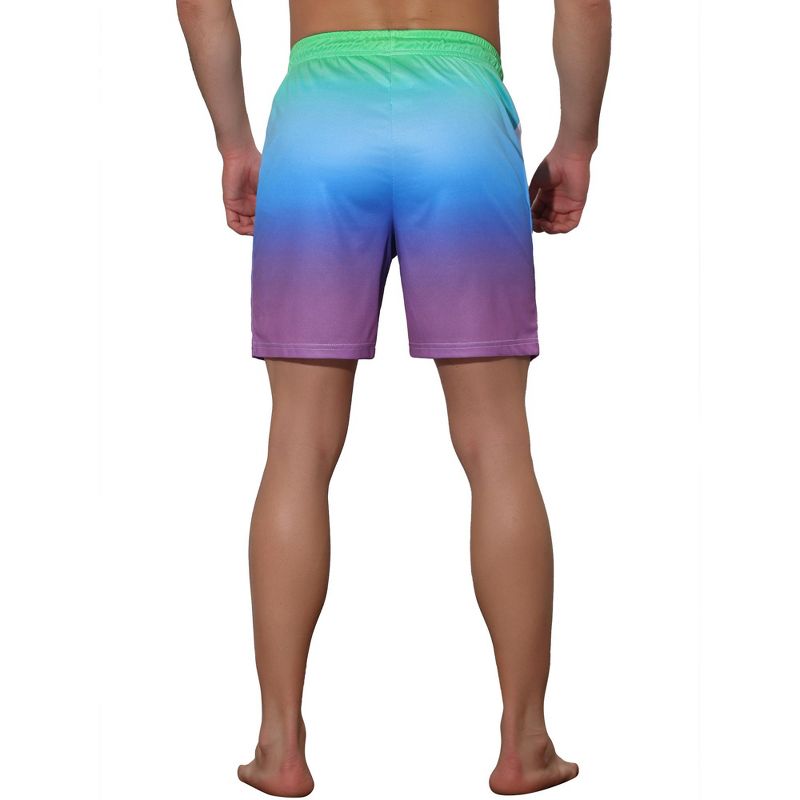 Lars Amadeus Men's Contrast Color Summer Beach Colorful Swimwear Shorts, 3 of 6