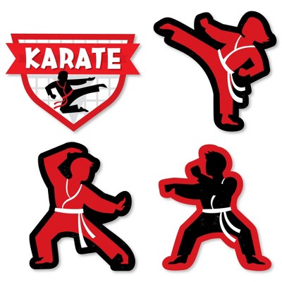 Big Dot of Happiness Karate Master - DIY Shaped Martial Arts Birthday Party Cut-Outs - 24 Count