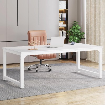 Tribesigns 78.7" White Wood Rectangular Office Desk