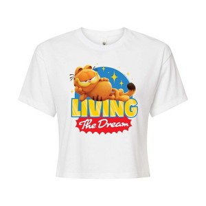 Women's - Garfield - Living The Dream Cropped Graphic T-Shirt - 1 of 4