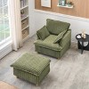 Corduroy Sofa Chair with Ottoman,Single Seat Sofa Chair for Small Spaces,Retro Corduroy Sofa Chair for Living Room or Bedroom-Coolbibila - 3 of 4