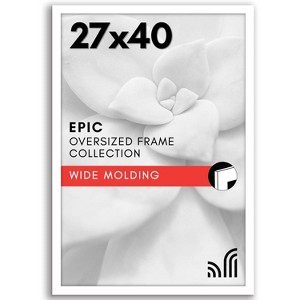 Americanflat 27x40 Picture Frame with Polished Plexiglass - White Picture Frame - Wide Photo Frames Made of Engineered Wood - Epic - White - 1 of 1