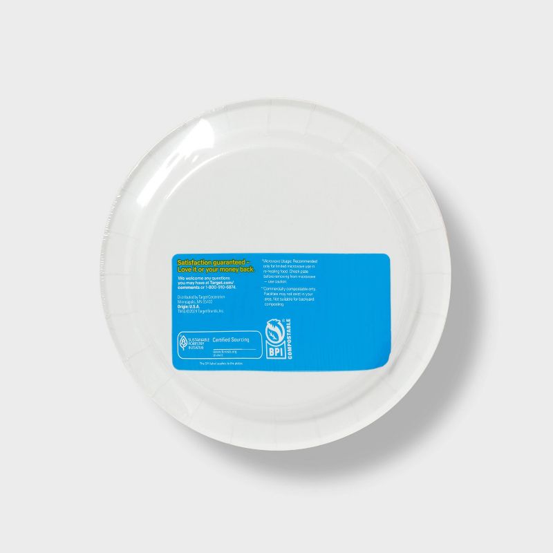 Disposable Paper Plates 7&#34; - Yellow Plaid - 60ct - up &#38; up&#8482;, 3 of 4