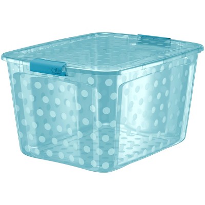 14gal Locking Lid Box Blue/White - Bella Storage – BrickSeek