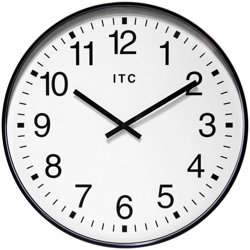19.37" Profuse Wall Clock Black - Infinity Instruments: Modern Style, Indoor Use, Analog Display, 19.37" Diameter