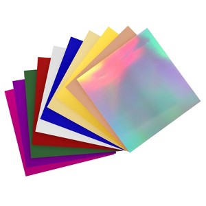 Unique Bargains Scrapbook DIY Crafts Reflective Metallic Mirror Holographic Cardstocks 20 Pcs - 1 of 4