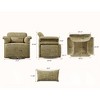 360-Degree Swivel Square Accent Sofa Chair, Plush Fabric Lounge Chair with Gold Metal Legs, Comfortable Armchair for Living Room - 3 of 4