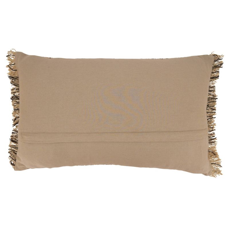 Oversize Cotton with Kantha Stitch Design Throw Pillow Cover Natural - Saro Lifestyle, 3 of 5