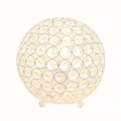 White Crystal Sequin Table Lamp for Kids Nursery