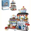 Angel Sar 4-in-1 Building Set, 2969 PCS Mini Blocks Kit with Matcha Shop, Ramen Shop, Hot Spring & Kimono Store - 3 of 4
