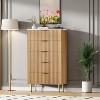 Acekool 5 Drawer Dresser, Tall Modern Chest with Fluted Panels, Wide Gold Handles, Bedroom Storage Organizer for Closet, Living Room, Entryway - 3 of 4