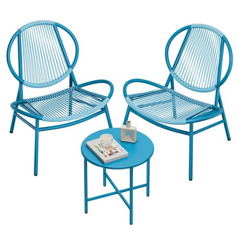 Songmics Patio Furniture Set 3 Pieces, Garden Bistro Set, Acapulco ...