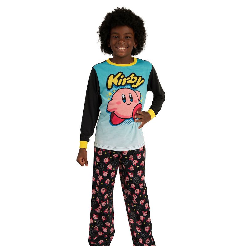Youth Kirby Sleepwear Set: Long-Sleeve Tee Shirt, Sleep Shorts, and Sleep Pants, 3 of 4