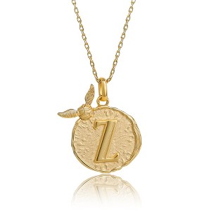 Harry Potter Wizarding World Golden Snitch Initial Z Gold Plated Pendant Necklace, 18" - 1 of 4