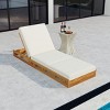 Outdoor Chaise Lounge Chairs with Cushions, Wooden Adjustable Backrest Recliner for Poolside Lounging or Patio Retreat-Maison Boucle - 2 of 4