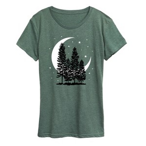 Women's - Instant Message - Crescent Moon Trees Short Sleeve Graphic T-Shirt - 1 of 4