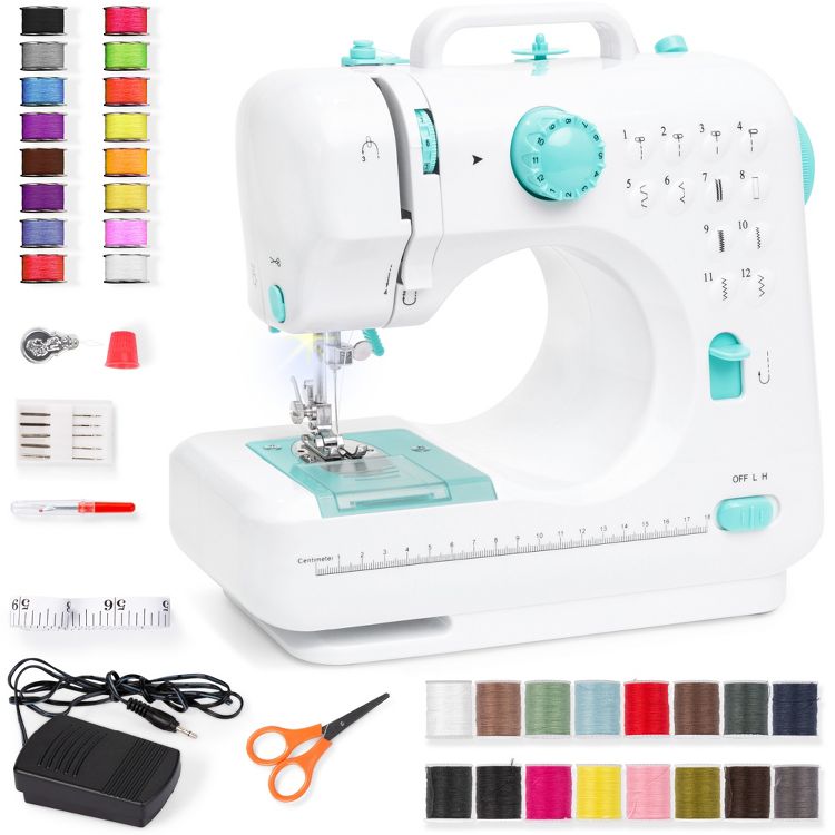 Best Choice Products 6V Portable Sewing Machine, 42-Piece Beginners Kit ...