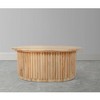 Royal Hampton Oval Top Handcrafted Mango Wood Reeded Base with Hidden Storage Coffee Table 36 Inch Brown - 3 of 4