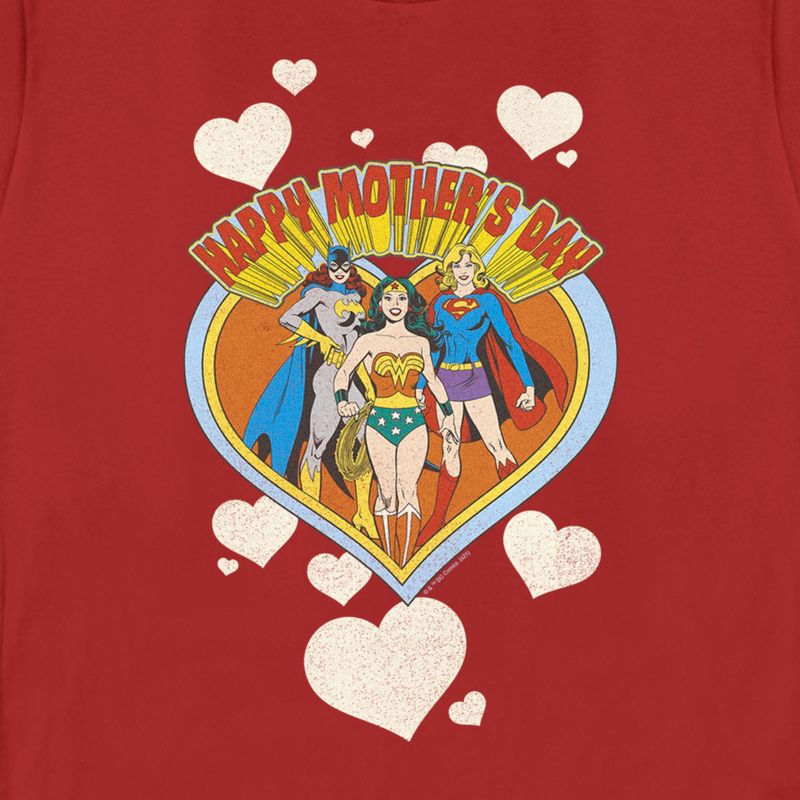 Women's Wonder Woman Happy Mother's Day Heart T-Shirt, 2 of 5