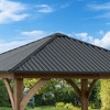 Aoodor 10 x 10 ft. Outdoor Solid Wooden Frame Gazebo with Galvanized Metal Hardtop Roof, for Patio Backyard Deck and Lawns - 4 of 4