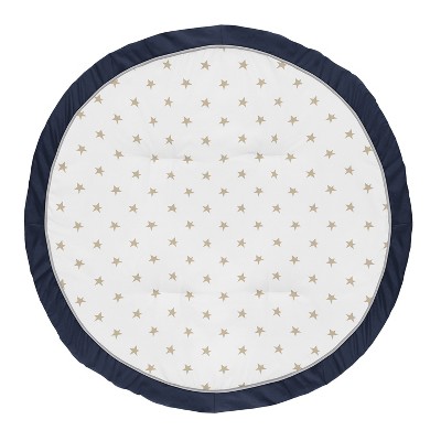 Image of Sweet Jojo Designs Boy, Girl, Unisex/Gender Neutral Baby Tummy Time Playmat Celestial Blue, Gold and Grey
