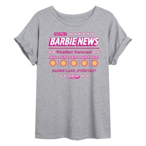 Women's - Barbie - Barbie Land New Weather Forecast Oversized Graphic T-Shirt - 1 of 4