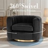 Kumasinova Velvet Swivel Accent Chair,360° Rotating Single Sofa Lounge Chair,Comfy Upholstered Barrel Chair for Living Room & Bedroom,Apartment - 3 of 4