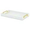 HomeRoots 16" White Faux Shagreen Serving Tray With Handles - 4 of 4