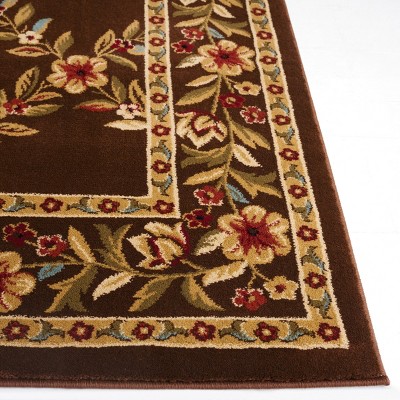 Brown Floral Trellis 12' x 15' Synthetic Area Rug