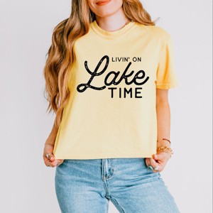 Simply Sage Market Livin' On Lake Time Boxy Crop Top - 1 of 4