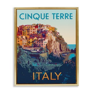 Stupell Industries Italian Coast Cityscape Black Framed Floater Canvas Wall Art - 1 of 4