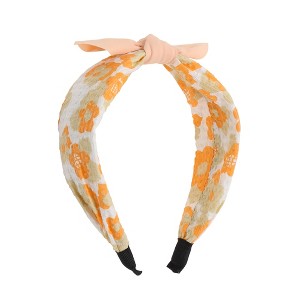 Unique Bargains Girl's Elegant Flower Pattern Headbands 6.30"x4.72"x2.05" Orange 1 Pc - 1 of 3