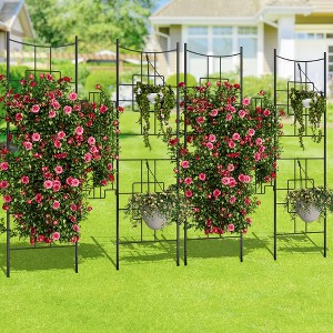 51" x 66" Garden Trellis for Climbing Plants Outdoor, Rustproof Metal Trellis for Roses Vegetables Vines Flowers Support, Garden Fence Panels - 1 of 4
