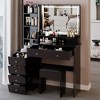 CAVINAS Vanity Desk + Cushion Stool Bedroom Furniture Modern Small Vanity Desk with Mirror for Small Space Bedroom - 4 of 4