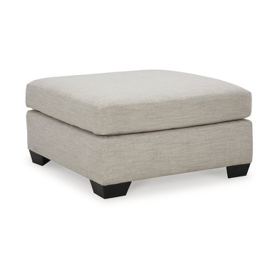 Signature Design by Ashley Contemporary Mahoney Oversized Accent Ottoman Chenille Pebble