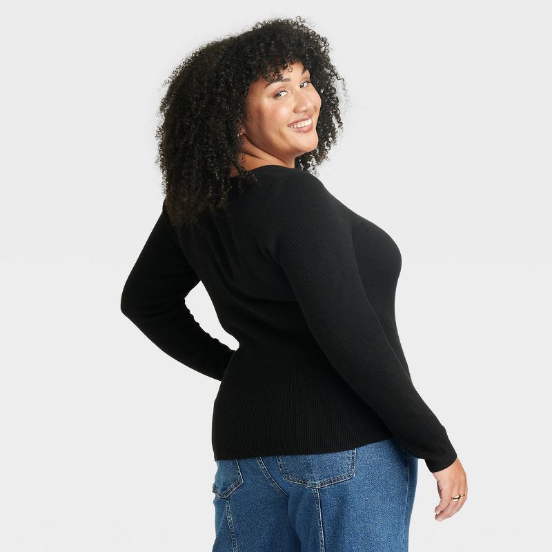 Women's Square Neck Pullover Sweater - Ava & Viv™, 2 of 4