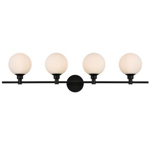 Elegant Lighting Cordelia 4 light Black and frosted white Bath Sconce - 1 of 4