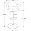 Monarch Specialties Bar Stool Swivel Bar Height Adjustable Metal Pu Leather Look Black Contemporary Modern - 3 of 4