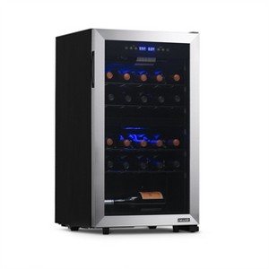 Newair Freestanding 28 Bottle Dual Zone Compressor Wine Fridge in Stainless Steel, Adjustable Racks and Exterior Digital Thermostat - 1 of 4