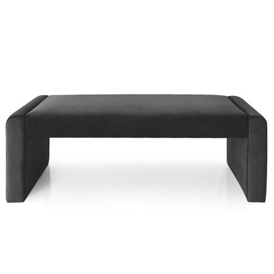 Kaia 47" Charcoal Velvet Upholstered Bedroom Bench