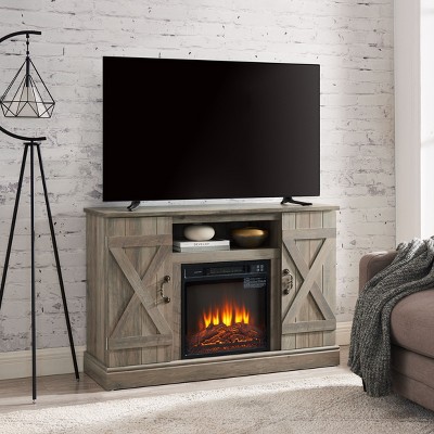 NicBex TV Stand for 50 Inch TV,TV Entertainment Center with 18 Inch Electric Fireplace Insert and Cabinets,TV Console Table for Living Room