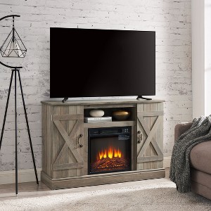 Nicbex Tv Stand For 50 Inch Tv tv Entertainment Center With 18 Inch Electric Fireplace Insert And Cabinets tv Console Table For Living Room Target